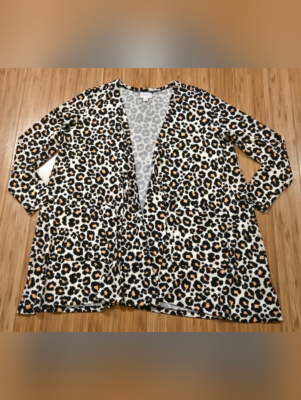 Lularoe Leopard Print Open Front Cardigan - Black, Cream & Tan